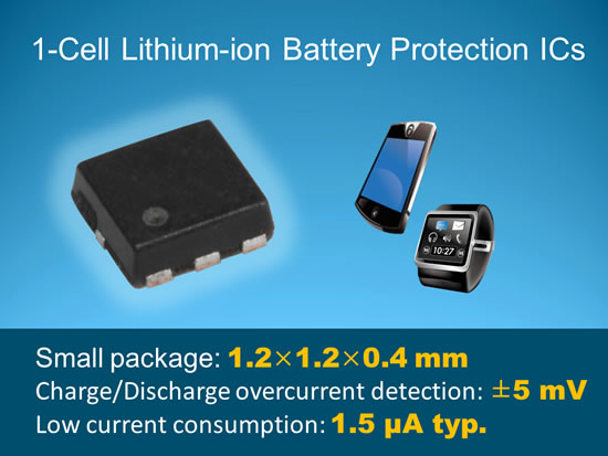 Seiko Instruments Introduces New 1-cell Lithium-ion Battery Protection ICs  incorporated in Ultra-Small  x  mm Package – S-8240 Series enables  high component density designs, excellent detection accuracy, and low  current consumption – |
